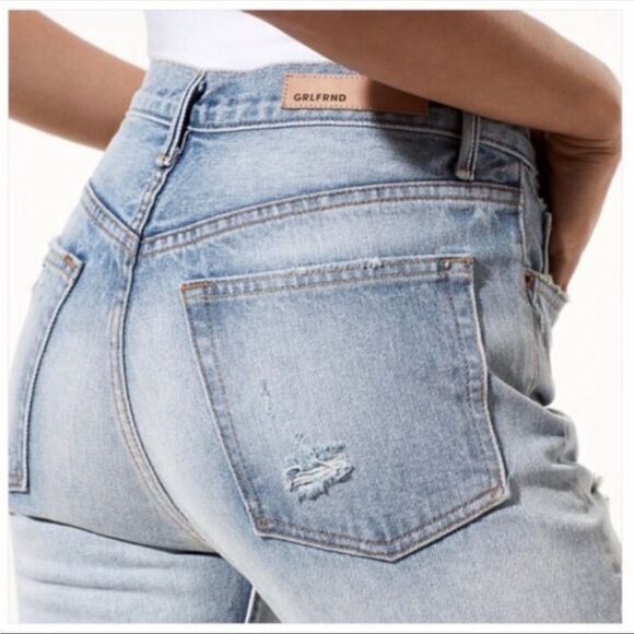 GRLFRND Karolina Don't Cry Daddy Raw Hem Cropped Ankle Jeans, Size 24 - Picture 5 of 15